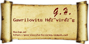 Gavrilovits Hóvirág névjegykártya
